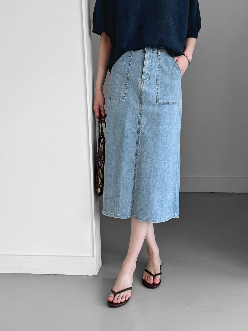 Front Pocket Denim Skirt(~7/6)