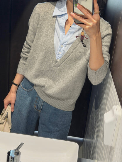 *셔츠 레이어드 니트 탑