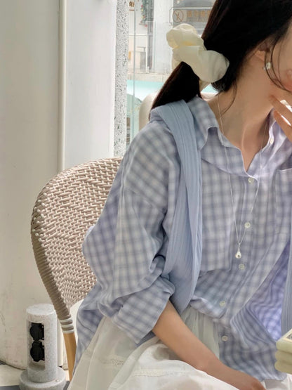 * Soft Oversized Plaid Shirt