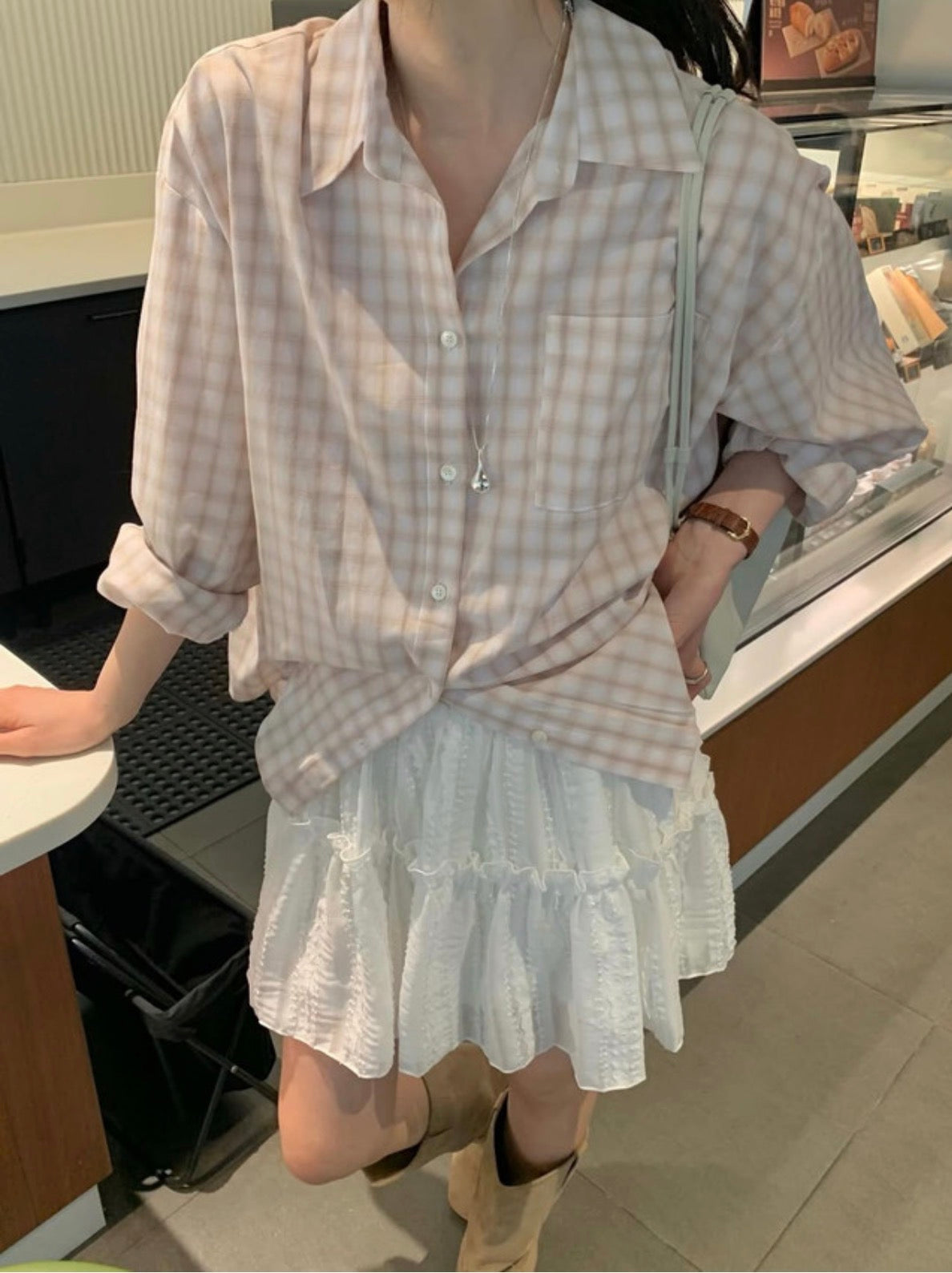 * Soft Oversized Plaid Shirt