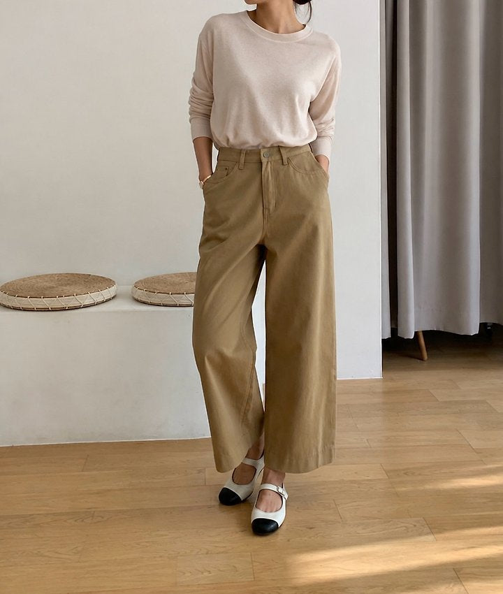 Loose Beige Cargo Pants