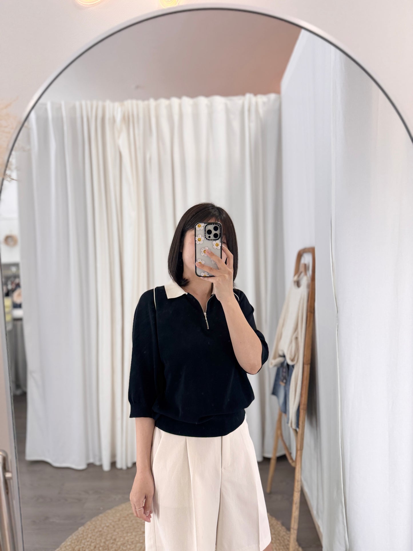 Contrast Collar Knit