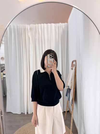 Contrast Collar Knit