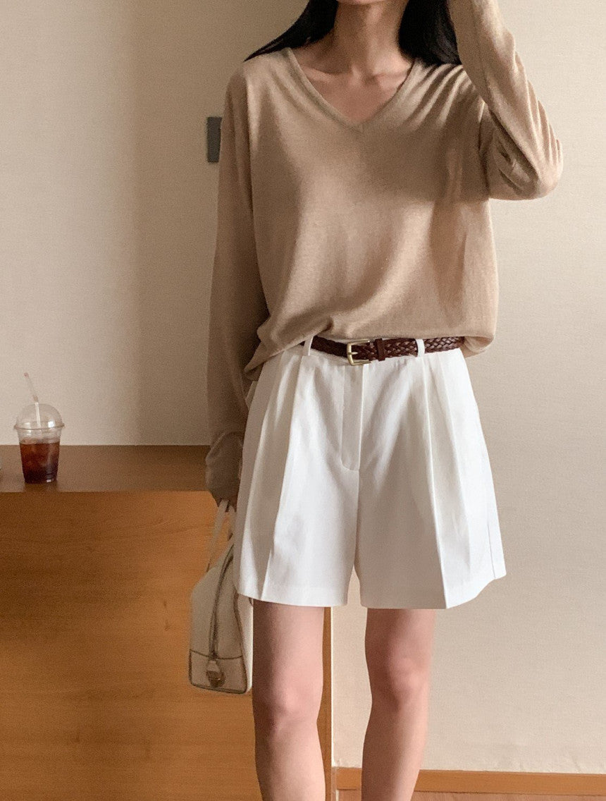* Summer Linen V-neck Knit
