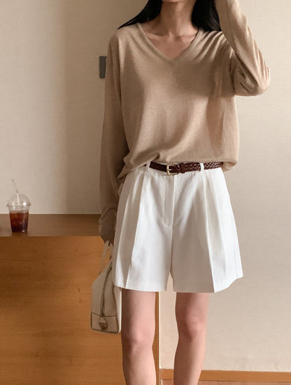* Summer Linen V-neck Knit