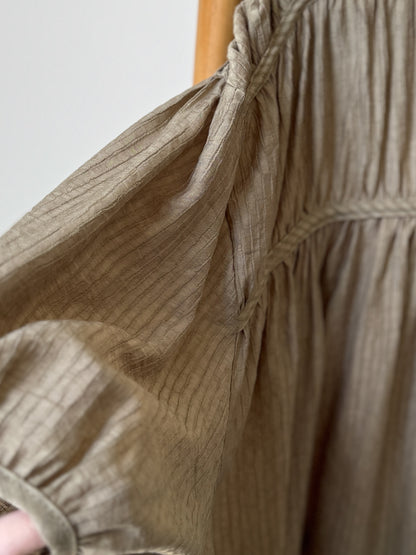 Soft Tie Blouse with Pleats - AdoreMeU