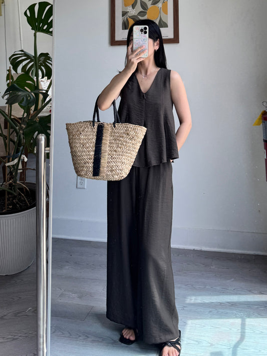 Sleeveless Top and Banding Pants Set - AdoreMeU