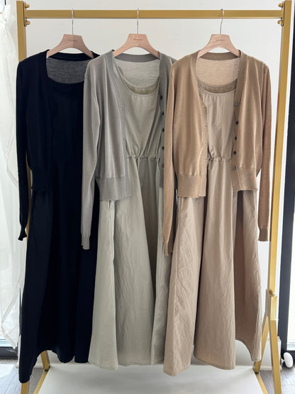 Dress and V neck Cardigan Set(~3/21)