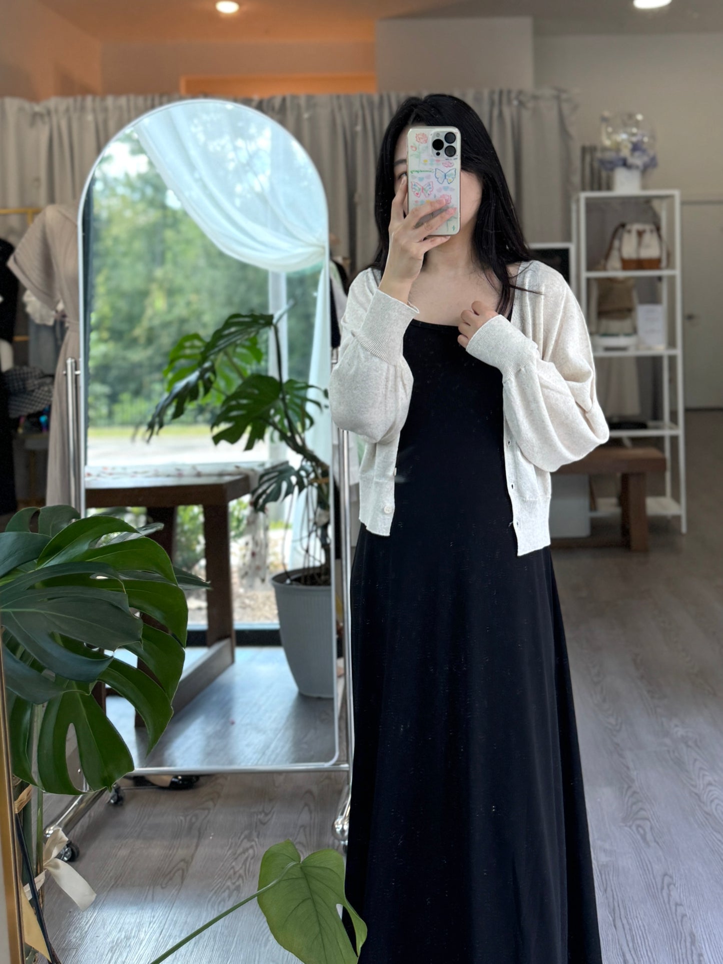 Linen Whole garment Cardigan(~9/8)