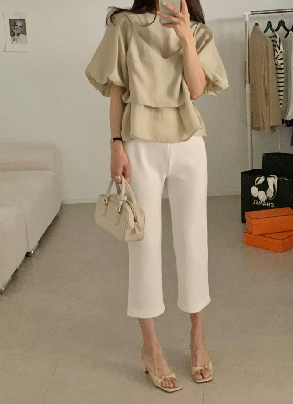 * Slim Capri Slit Pants