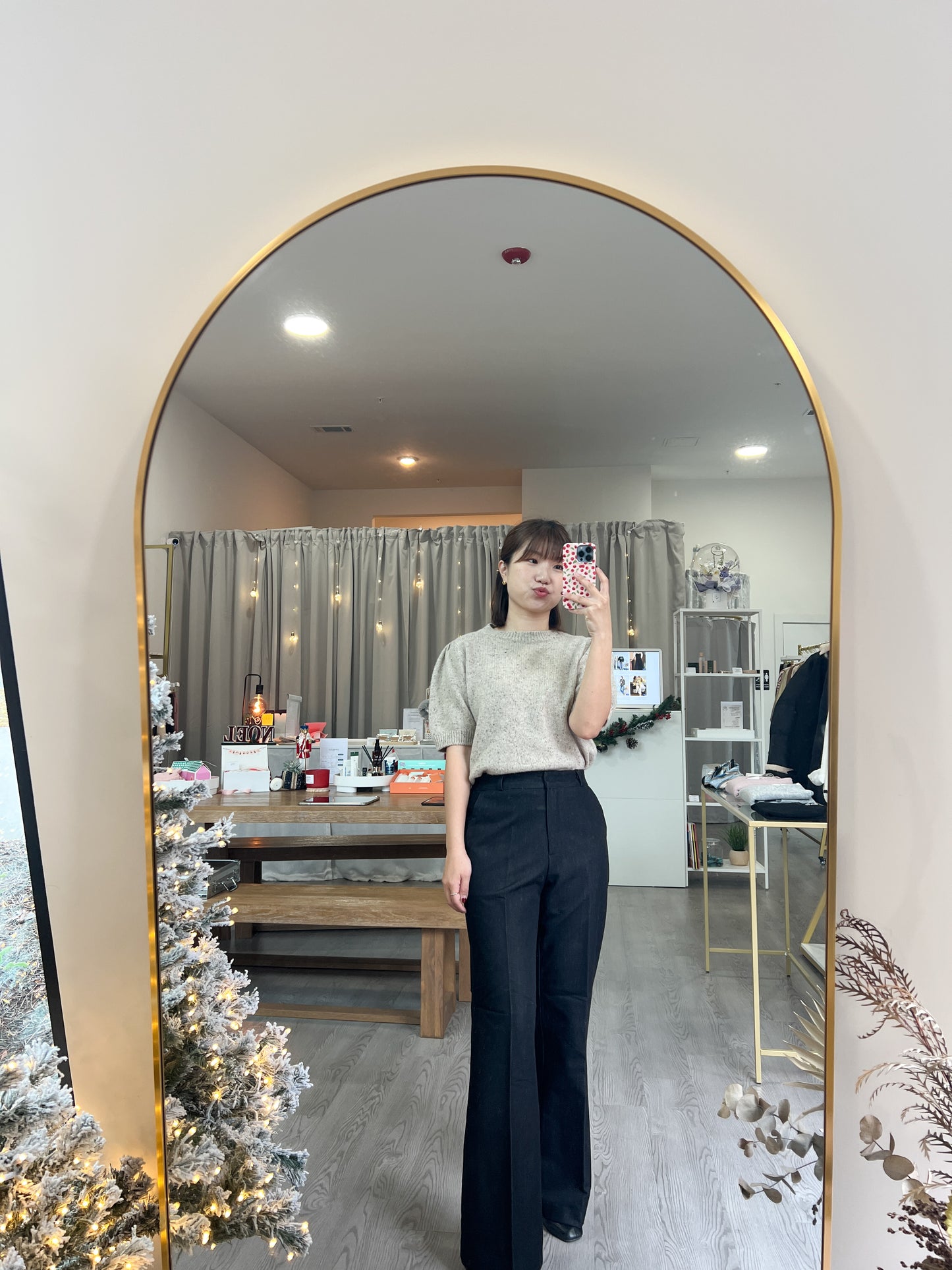 Fleece Lined Denim Slacks