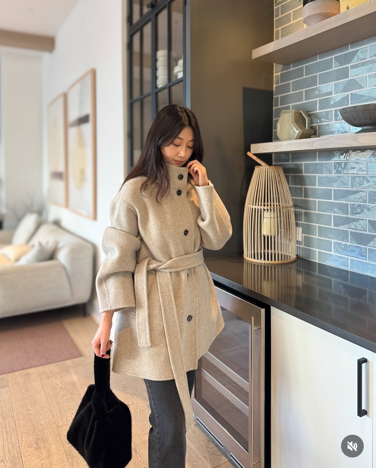 High Neck Handmade Half Coat