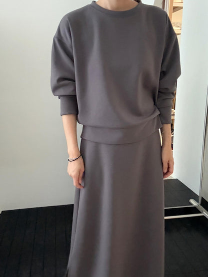 Sweatshirt & Long Skirt Set(~10/1)