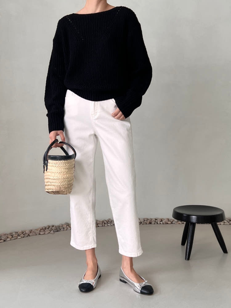 * Straight-leg cotton pants