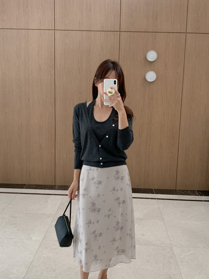 * Floral Midi Skirt