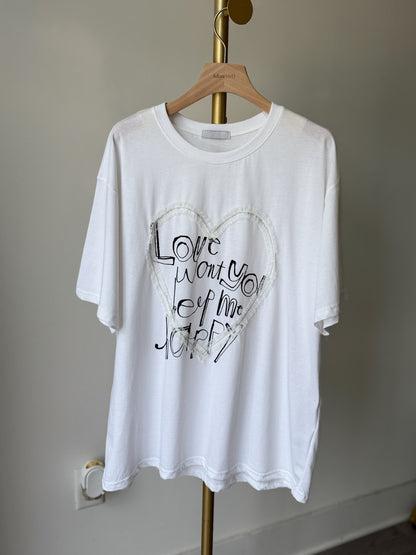 Lace Heart T-shirt - AdoreMeU