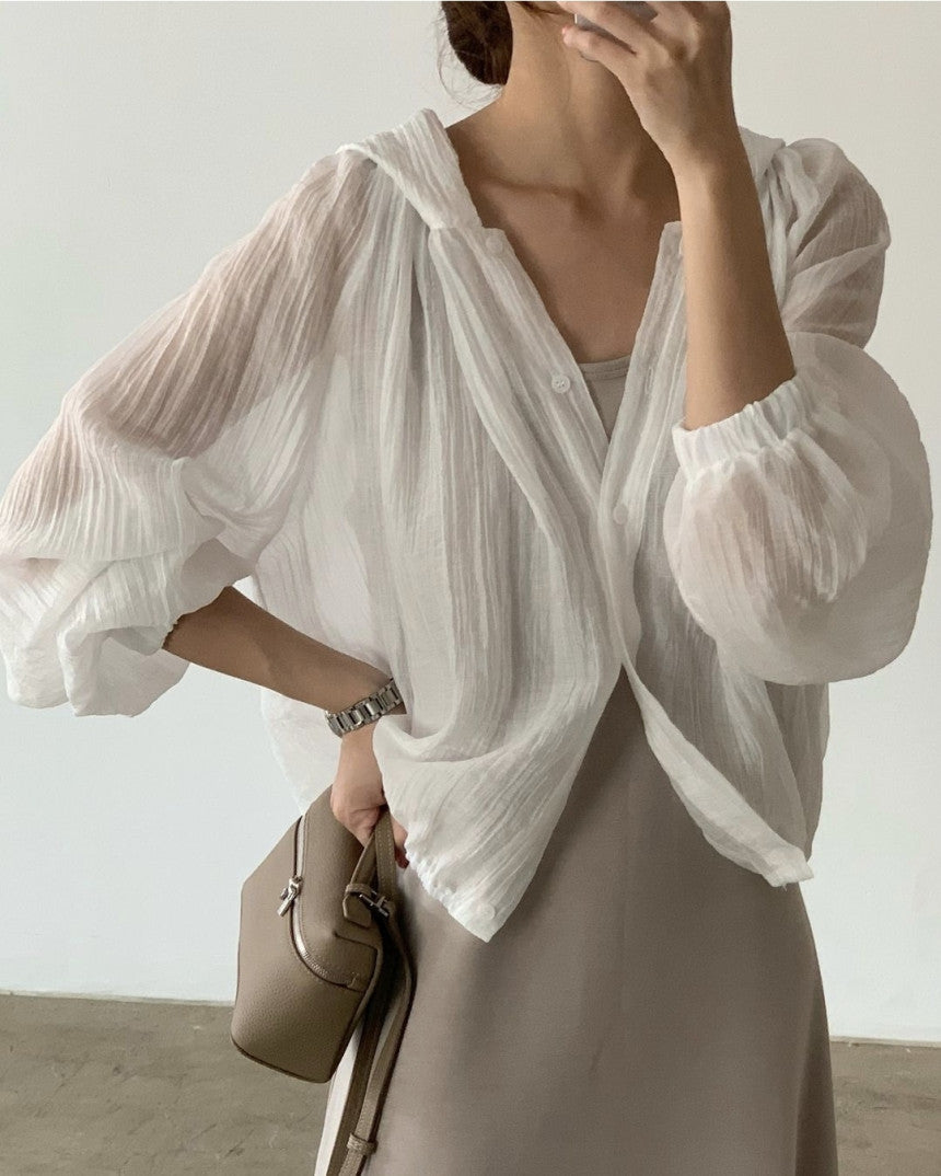 * Hooded Summer Blouse Shirt