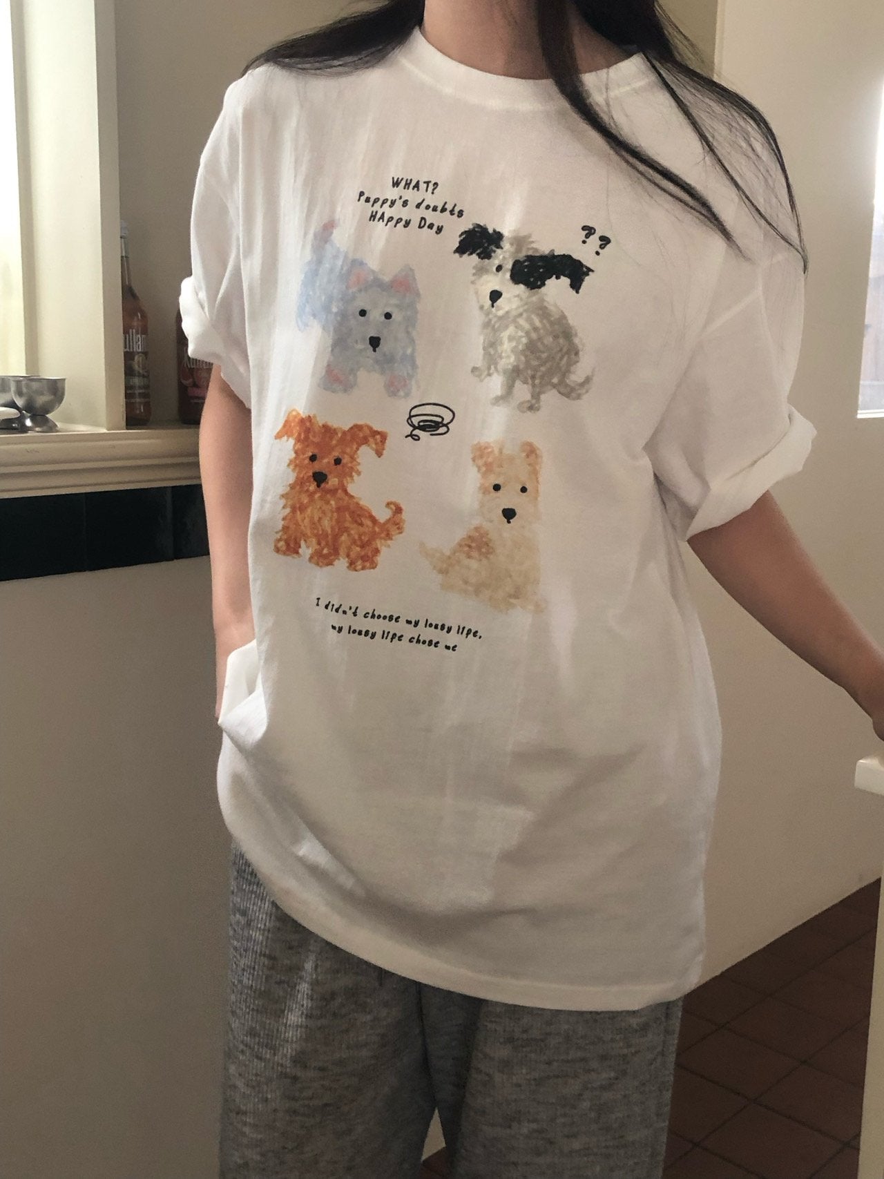 * Dog Graphic Oversized T-Shirt