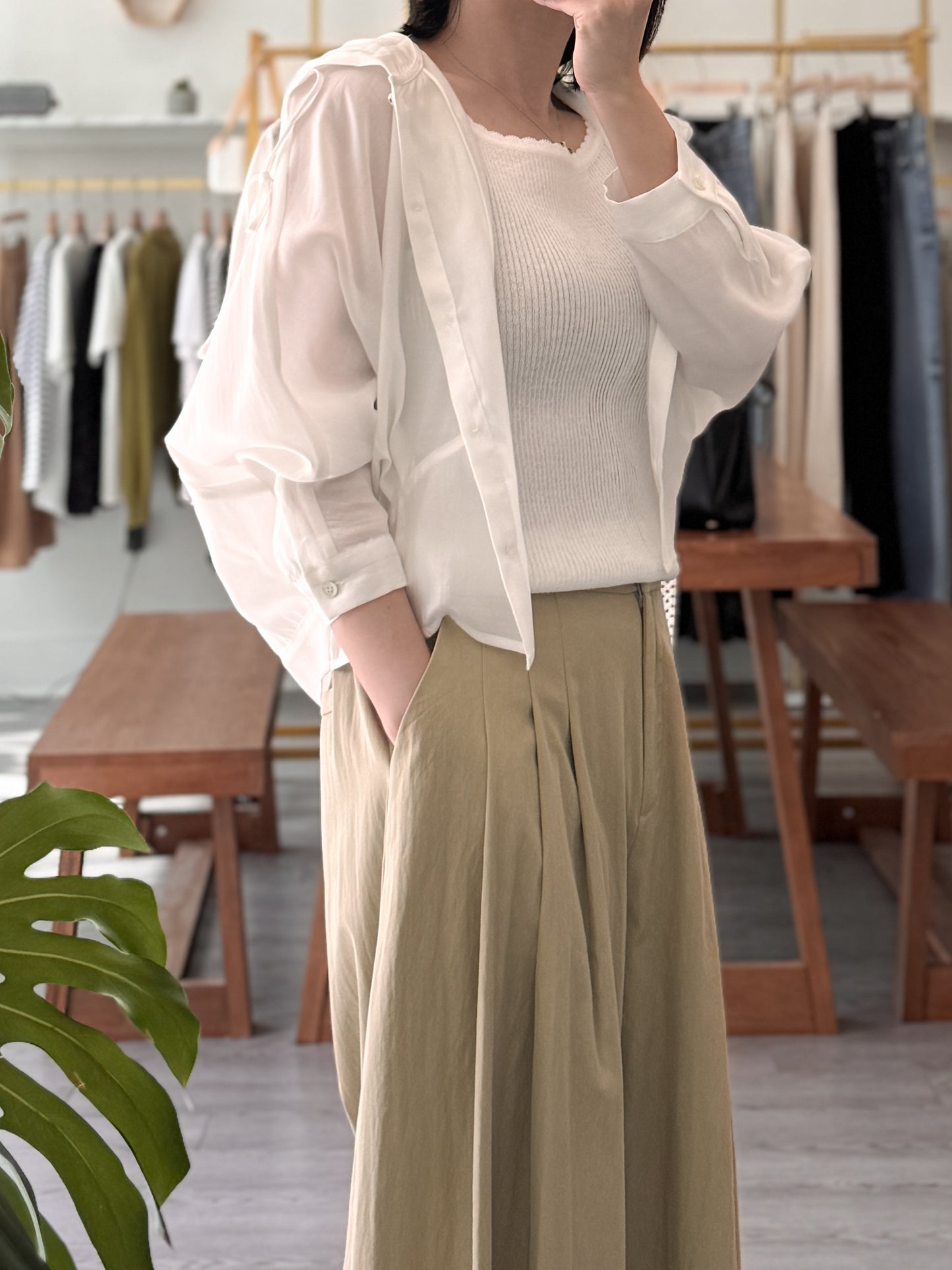 Tencel Hood Blouse
