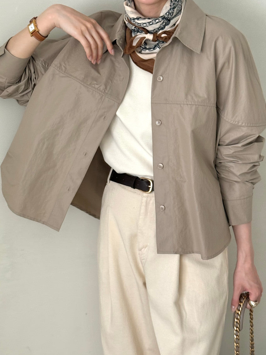 Matte Leather-Look Shirt Jacket