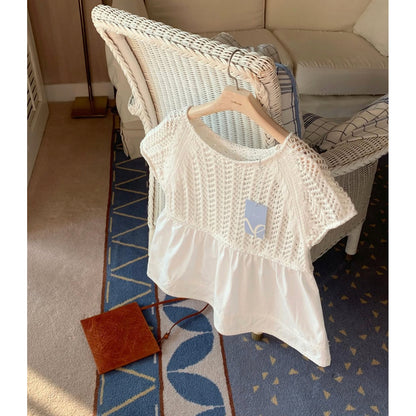 *Layered Crochet Knit Top