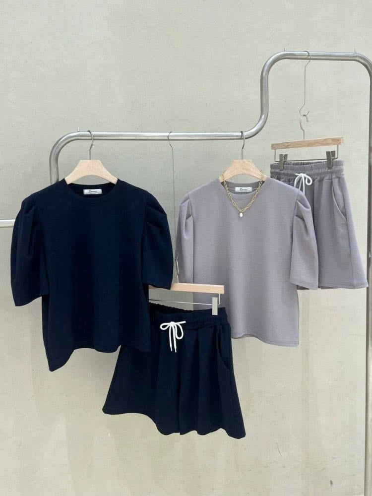 * Puff Sleeve Two-Piece Set