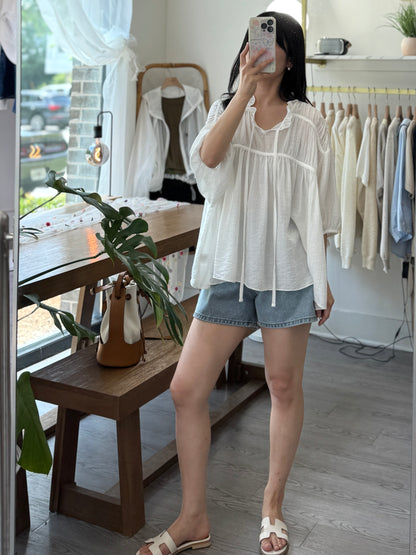 4-Inch Back Elastic Denim Shorts - AdoreMeU