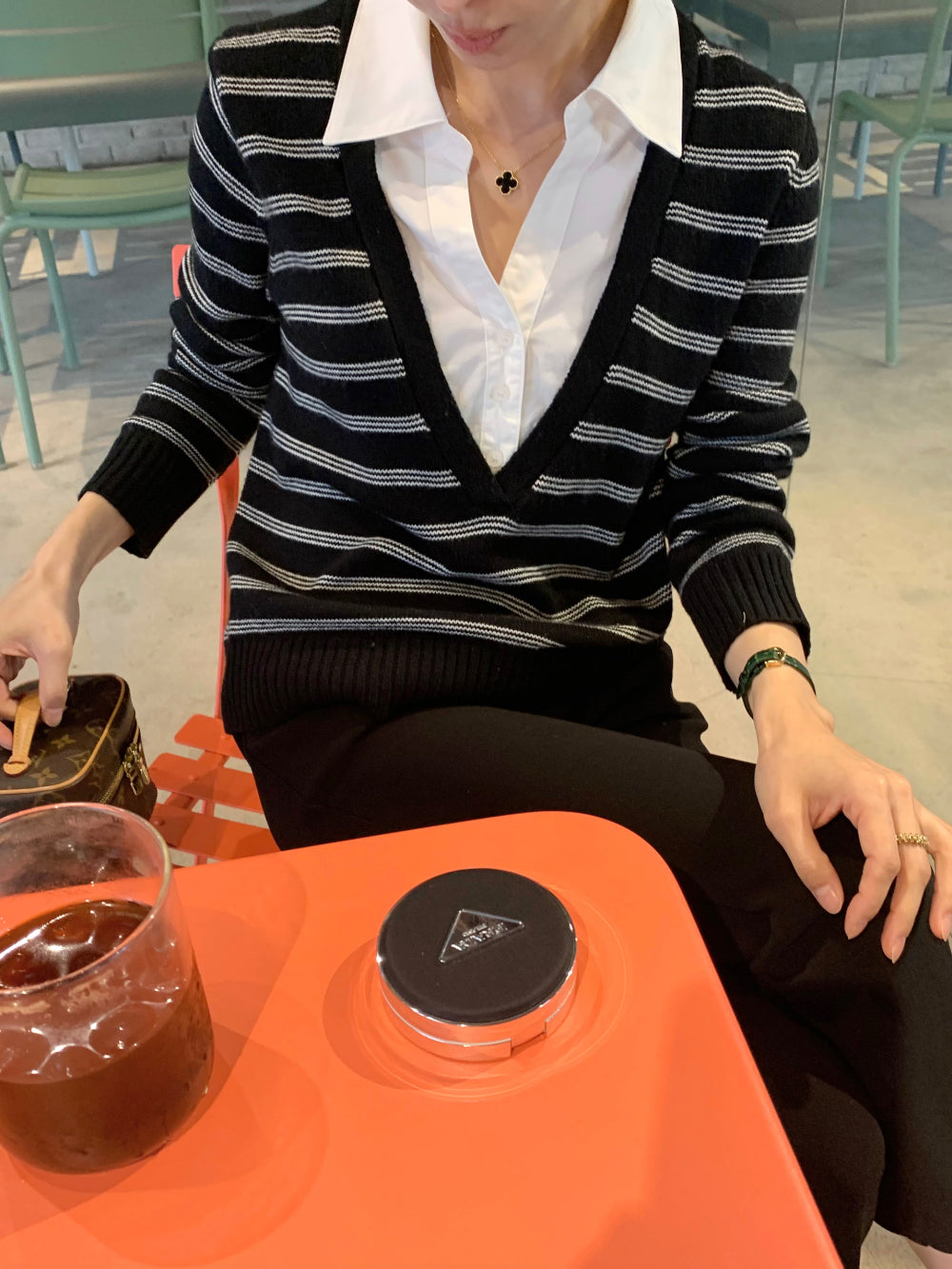 *셔츠 레이어드 니트 탑