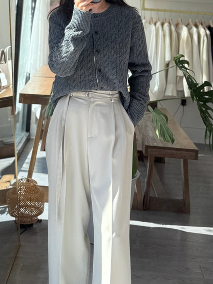 Hug Belt Wide Slacks - AdoreMeU