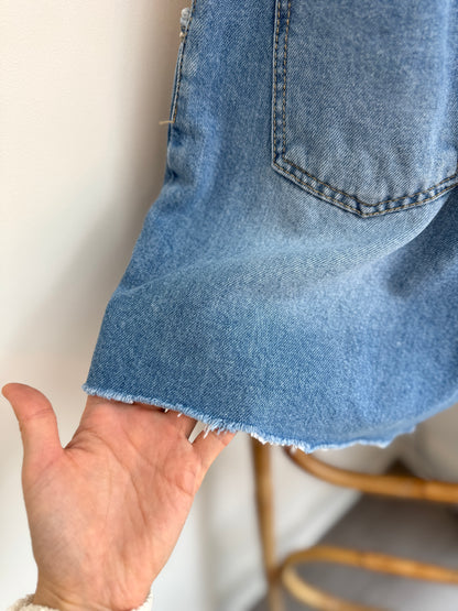 Pleated Denim Short - AdoreMeU