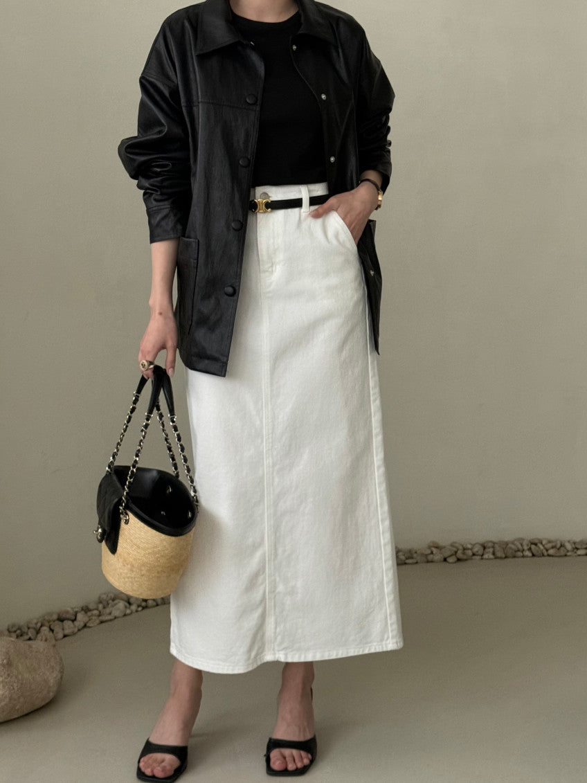 Faux Leather Half Jacket