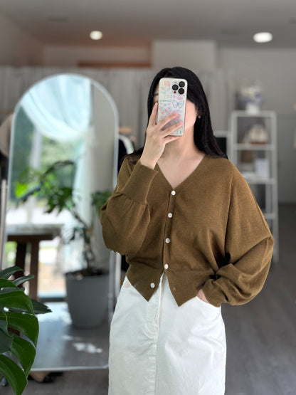 Linen Whole garment Cardigan(~9/8)