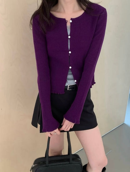 Frill Dive Knit Cardigan(~9/23)