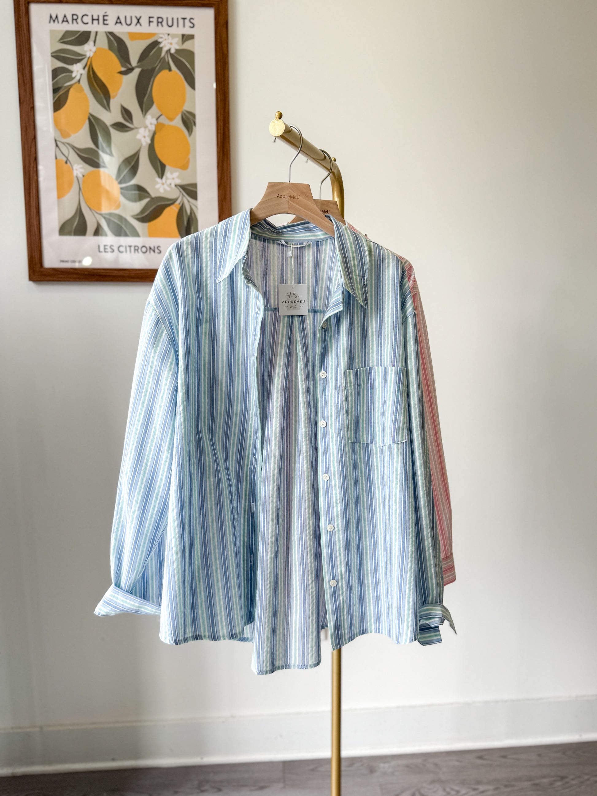 Color Stripe Shirt - AdoreMeU