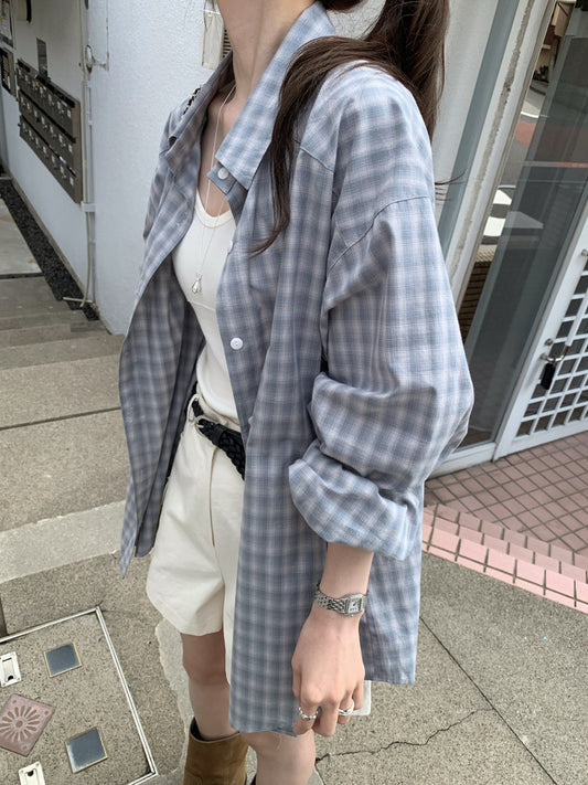 * Autumn Check Oversized Shirt