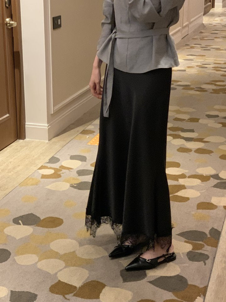 * Lace Silk Skirt