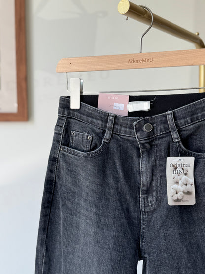 Gray Wide Straight Denim - AdoreMeU