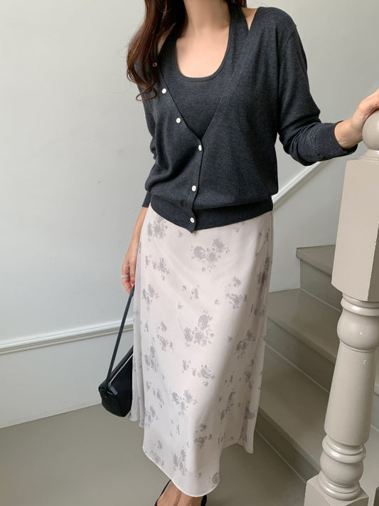 * Floral Midi Skirt