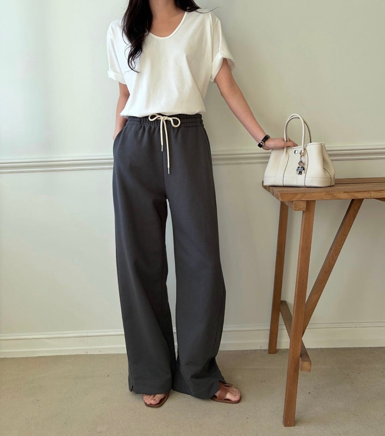 Side Slit Hem Pants(~3/16)