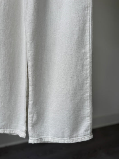 Linen Wide White Pants - AdoreMeU