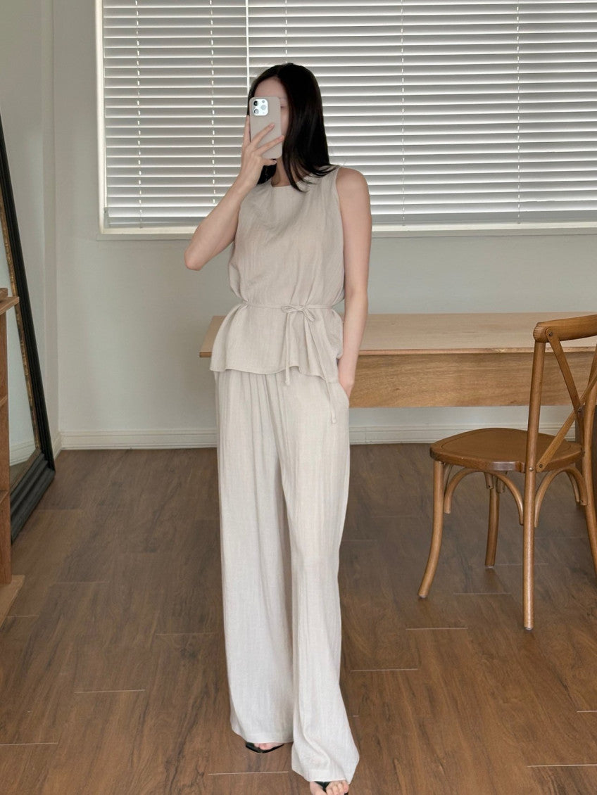 Linen Sleeveless and pants Set(~6/21)
