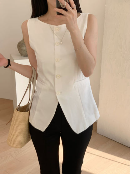 * Linen Blend Summer Vest