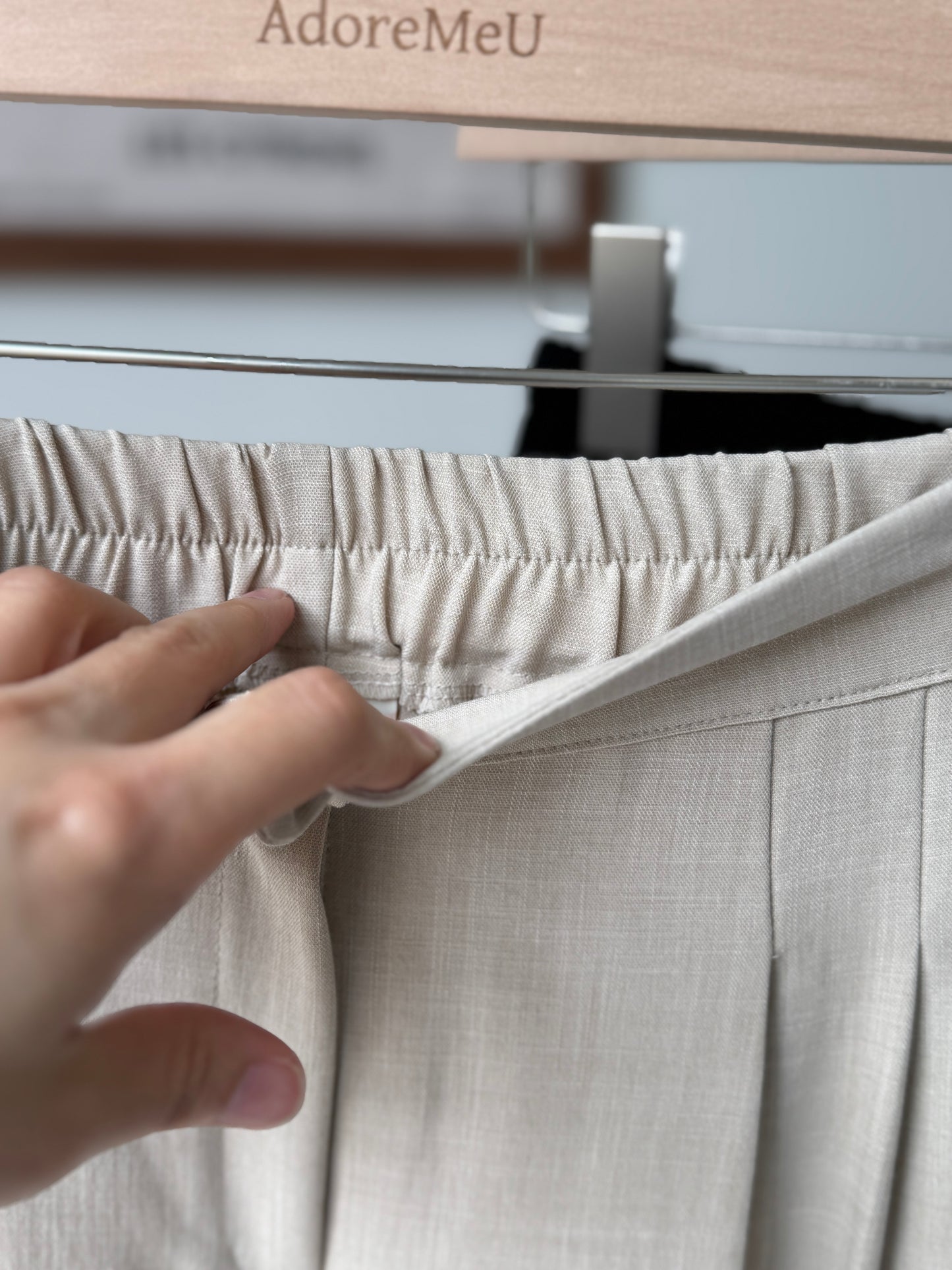 Sand Pintuck Slacks - AdoreMeU