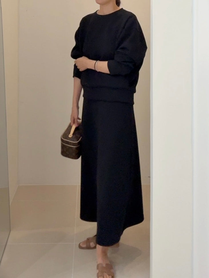 Sweatshirt & Long Skirt Set(~10/1)