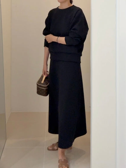 Sweatshirt & Long Skirt Set(~10/1)