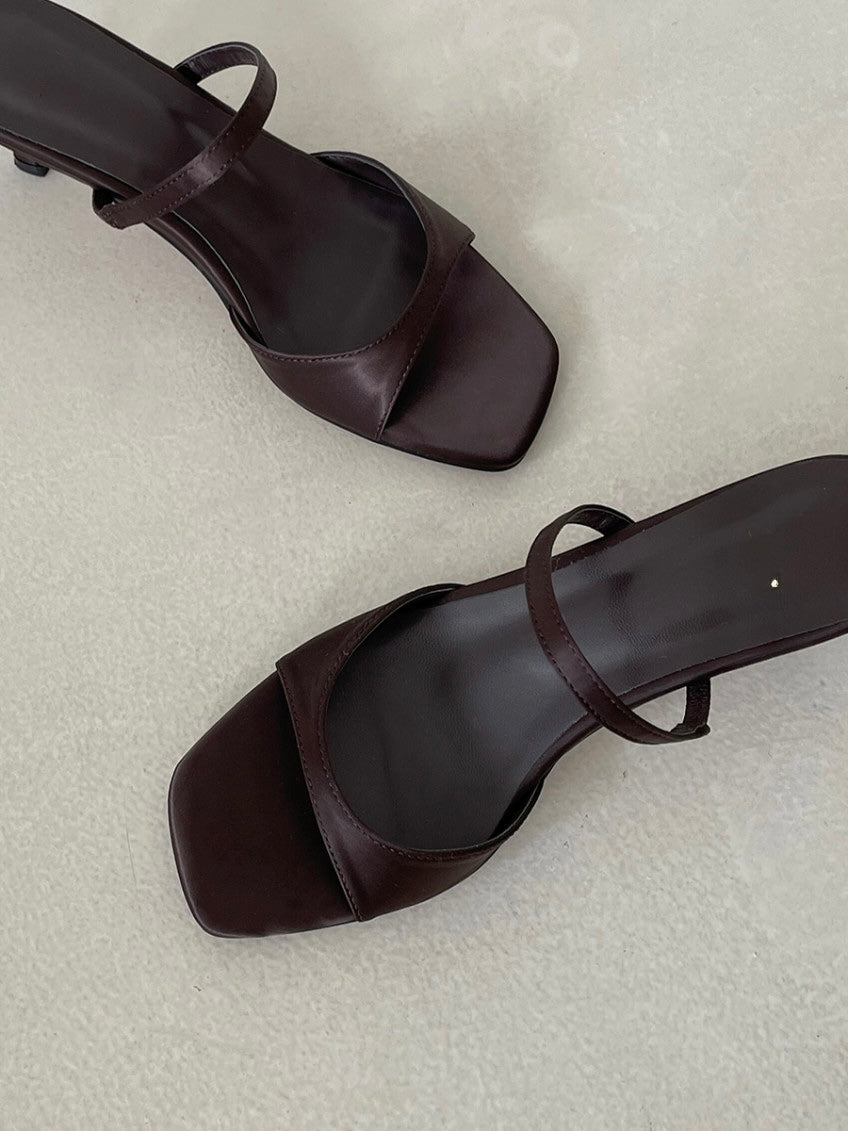 Square Toe Strap Mule Sandals