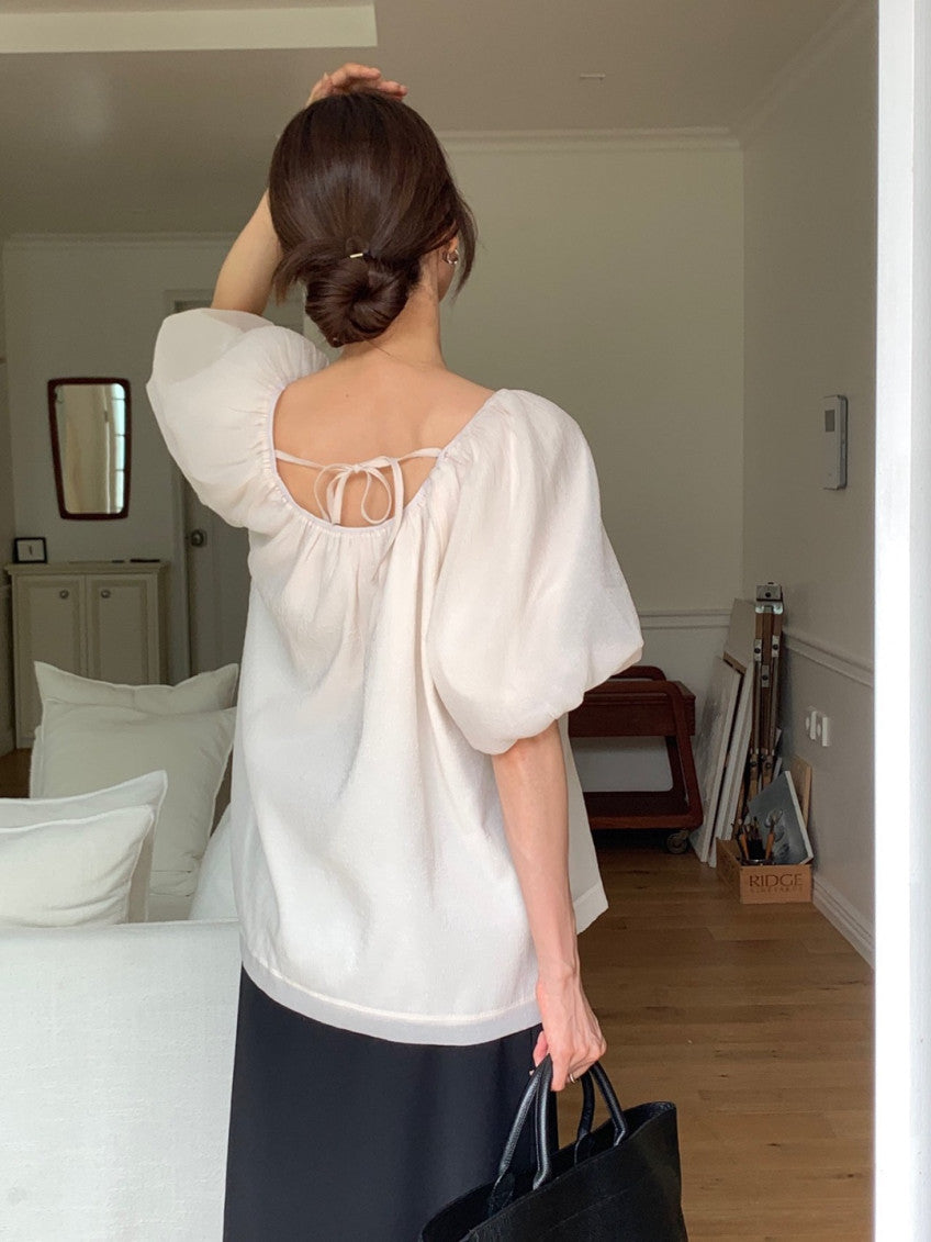 * Floral Ribbon Blouse