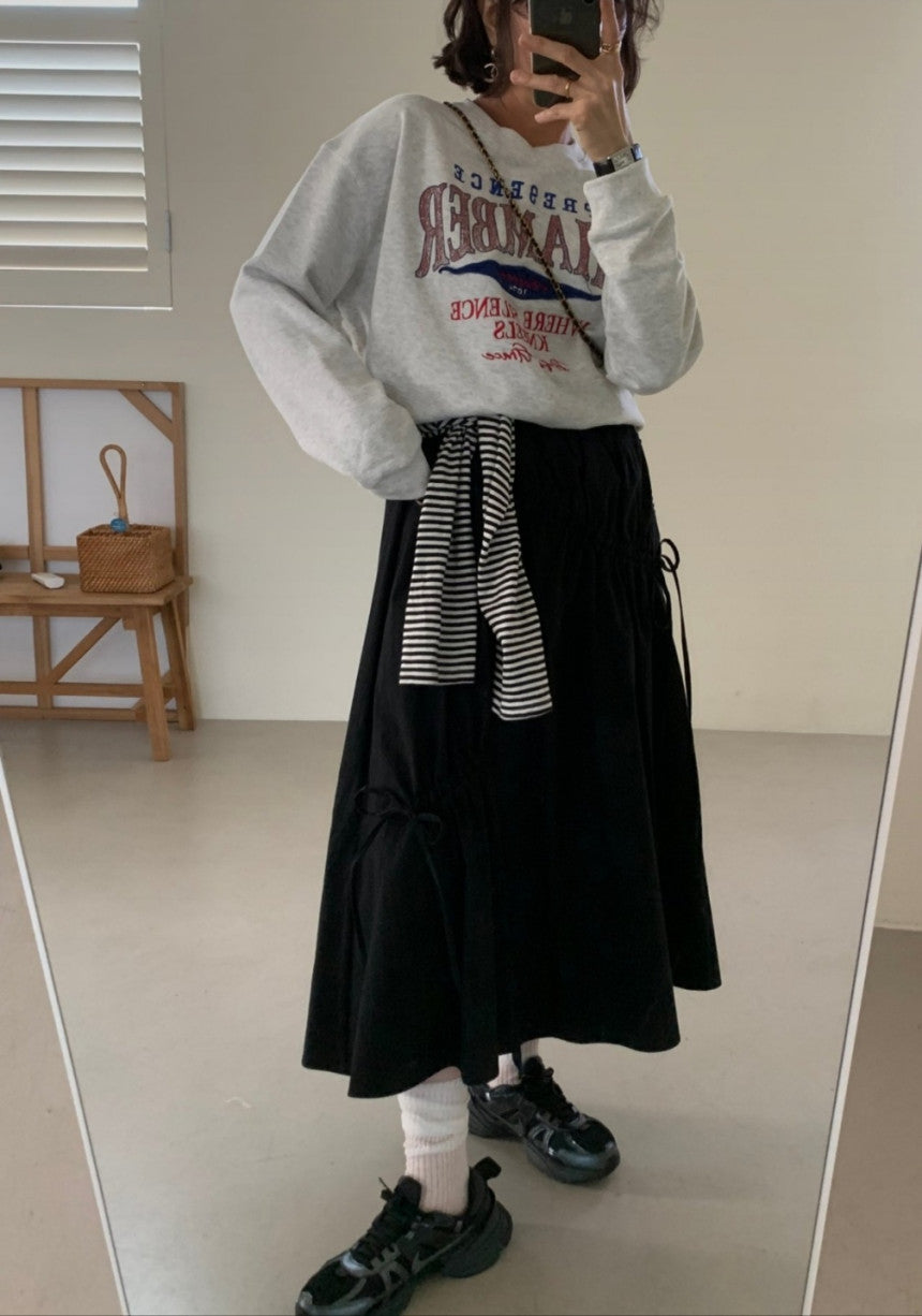 * Shirring Detail Flare Skirt