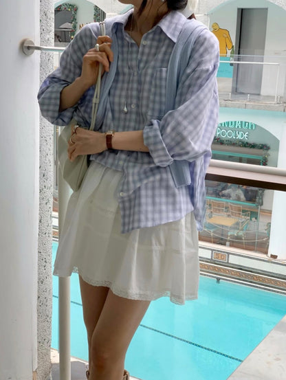 * Soft Oversized Plaid Shirt