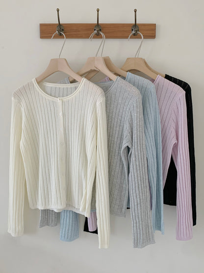 * Punching Knit Summer Cardigan
